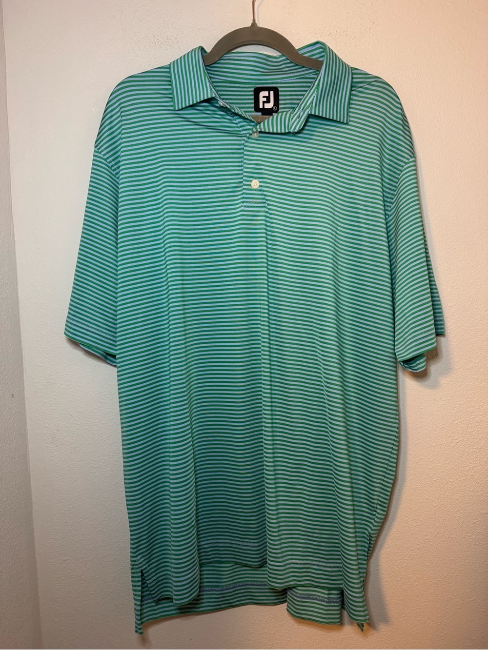 FootJoy Teal Striped Performance Polo